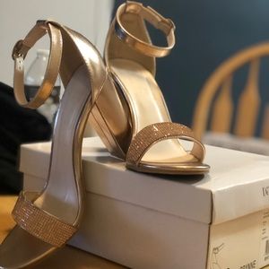 Rose Gold, size 7.5 David’s Bridal Heels